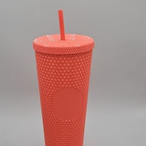 Limited Edition coral pink studded 24-ounce studded tumbler